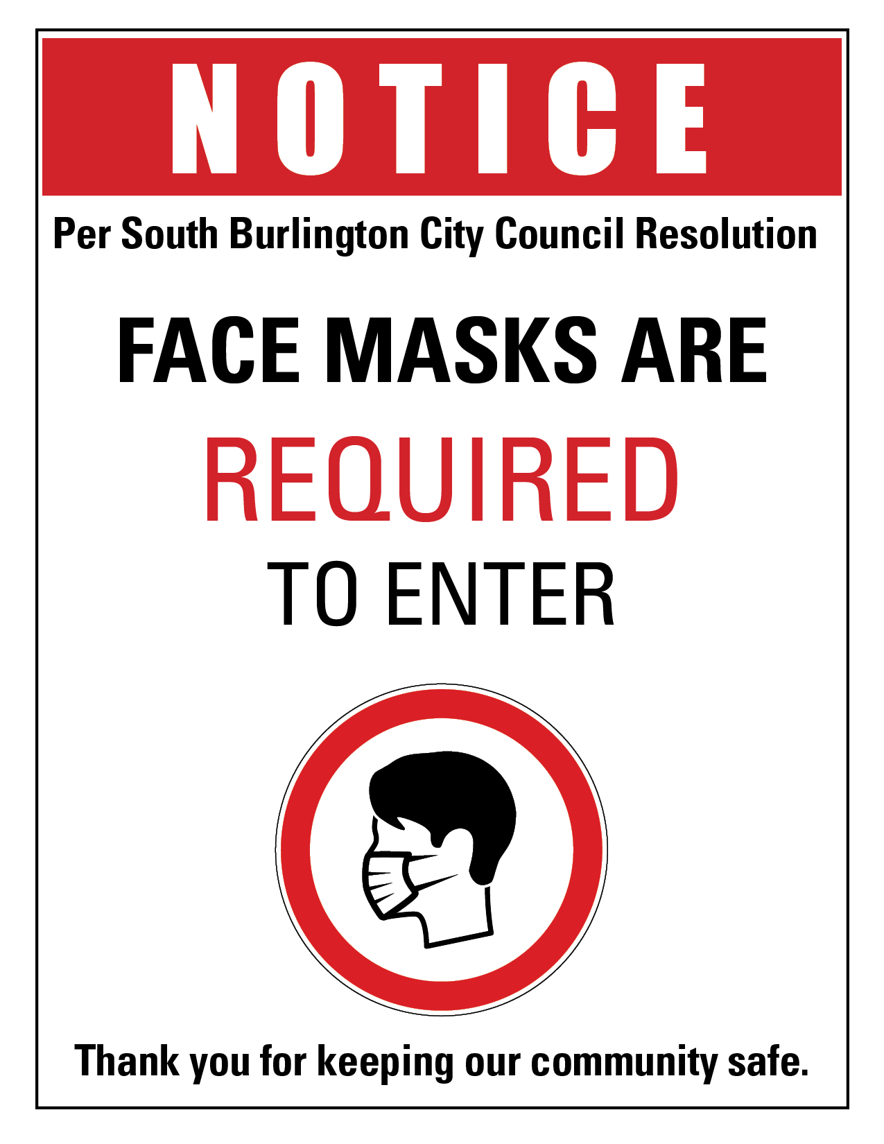 Face Masks Required - 8.5 X 11 - SoBu CC